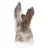 Elongated Brazilian morion quartz crystal, mounted on a stand