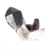 Compact morion quartz crystal from Brazil on acrylic stand - 0