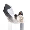 Compact morion quartz crystal from Brazil on acrylic stand - 2