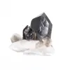 Compact morion quartz crystal from Brazil on acrylic stand - 6