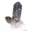 Small crystallized morion quartz from Brazil, displayed with its stand - 0