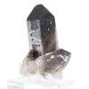 Small crystallized morion quartz from Brazil, displayed with its stand - 3