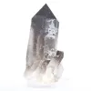 Small crystallized morion quartz from Brazil, displayed with its stand - 5