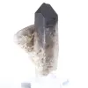 Mini morion quartz crystal from Brazil, black stone on a stand - 0