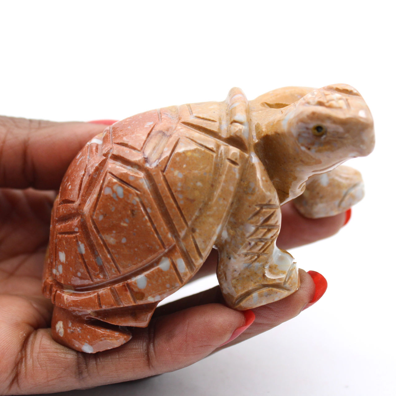 Natural steatite tortoise figurine from Bolivia