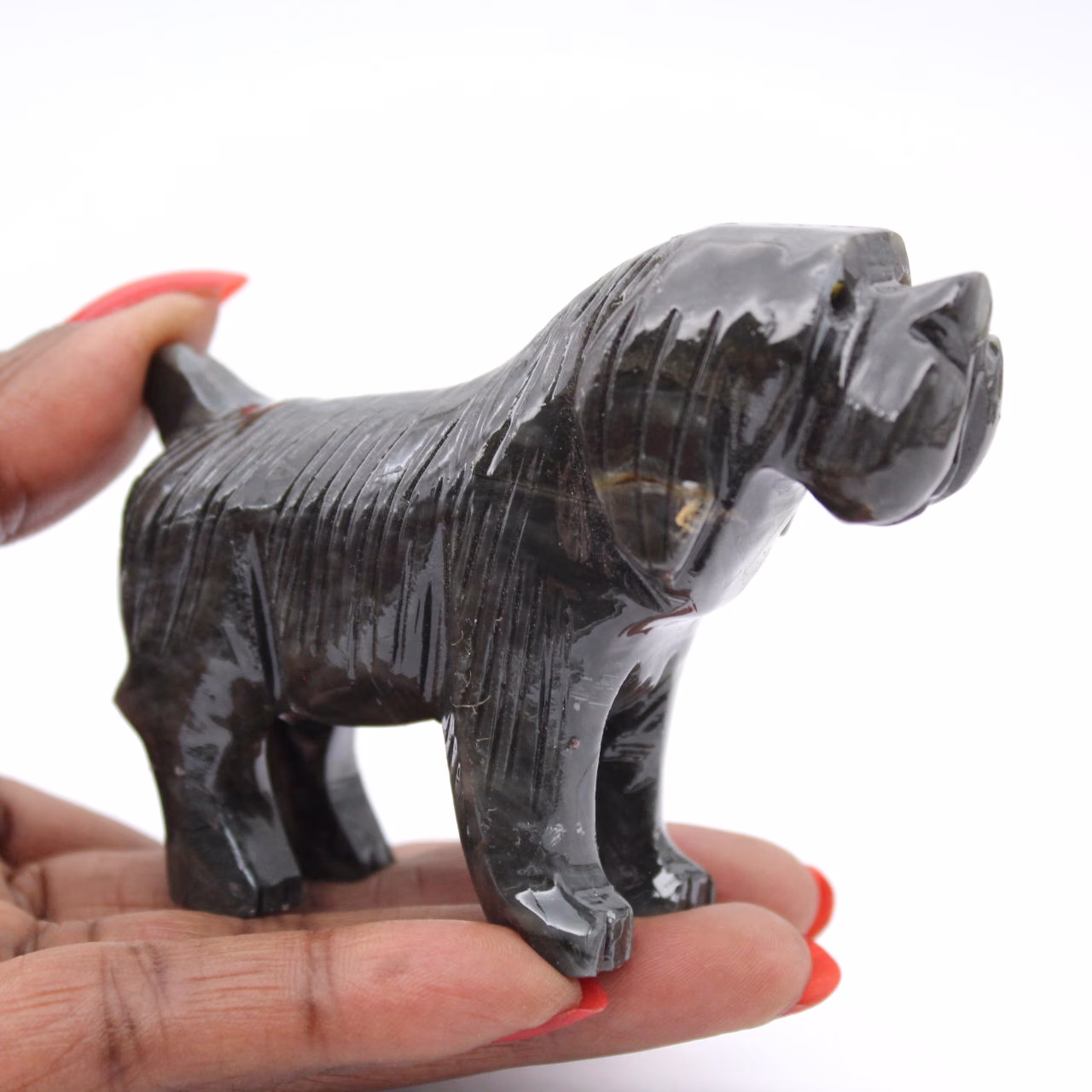 Carved natural steatite dog from Bolivia