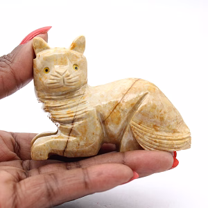 Carved steatite cat from Bolivia