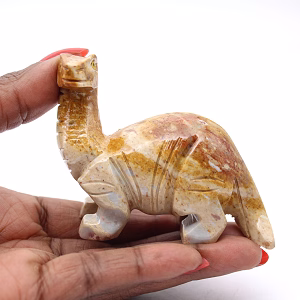 Carved Bolivian steatite stone diplodocus