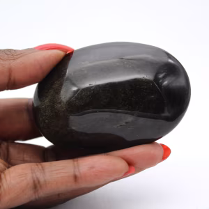 Mexican golden obsidian pebble for mineral collection