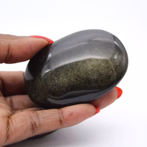 Mexican golden obsidian pebble, 75 g polished stone