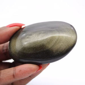 Mexican golden obsidian in a small 70 g polished pebble