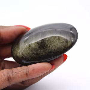 Polished Mexican golden obsidian pebble, 75 g piece