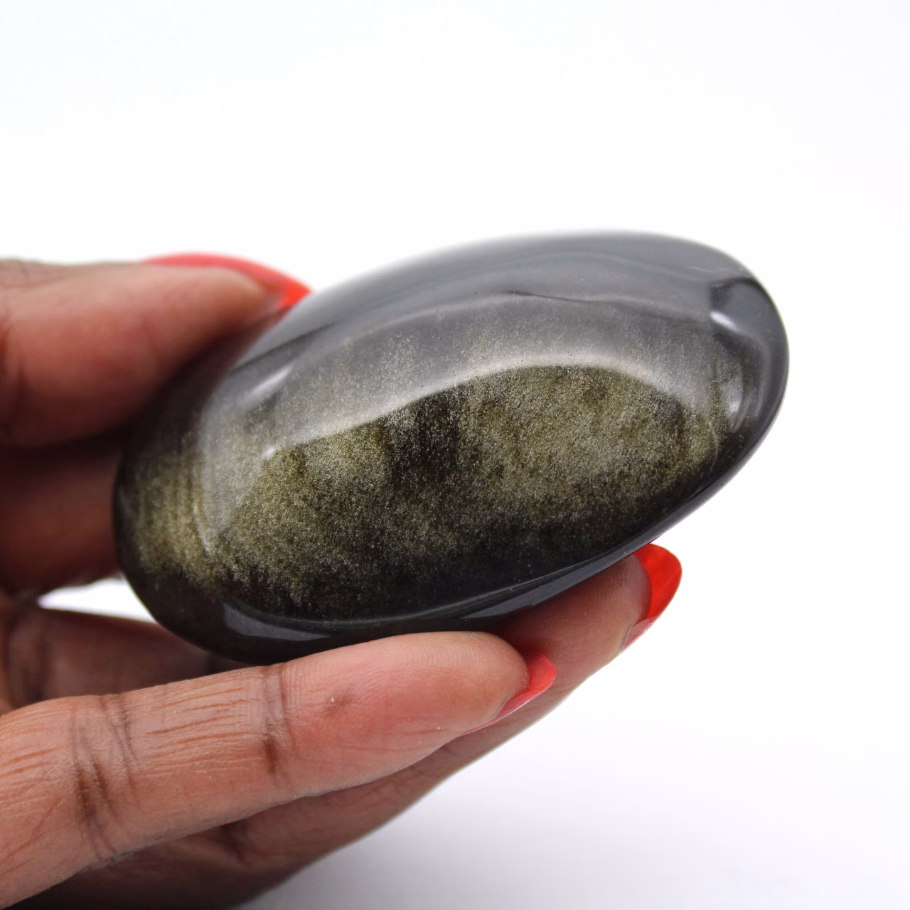 Polished Mexican golden obsidian pebble, 75 g piece