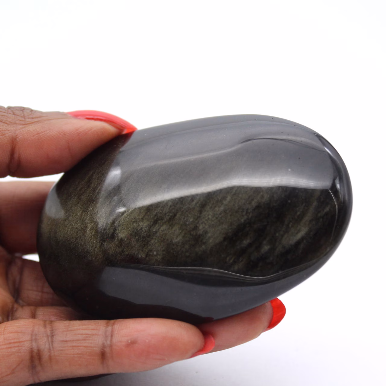 Large Mexican golden obsidian pebble, 115 g stone