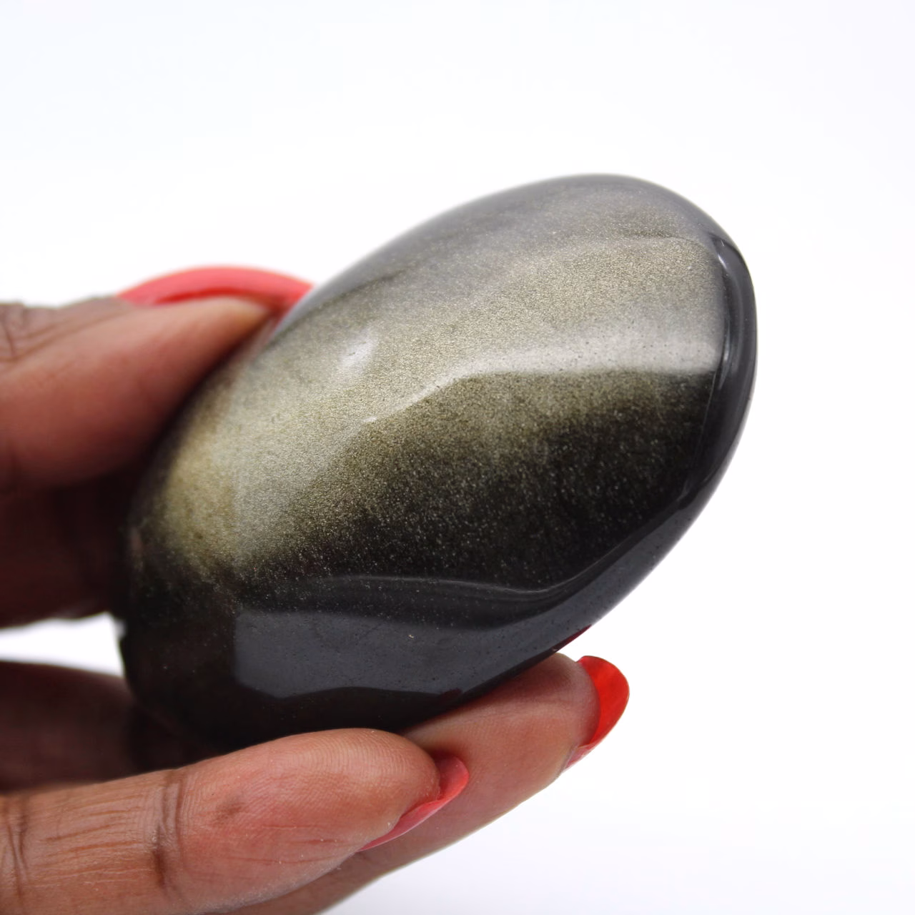 Mexican golden obsidian pebble, 85 g polished specimen