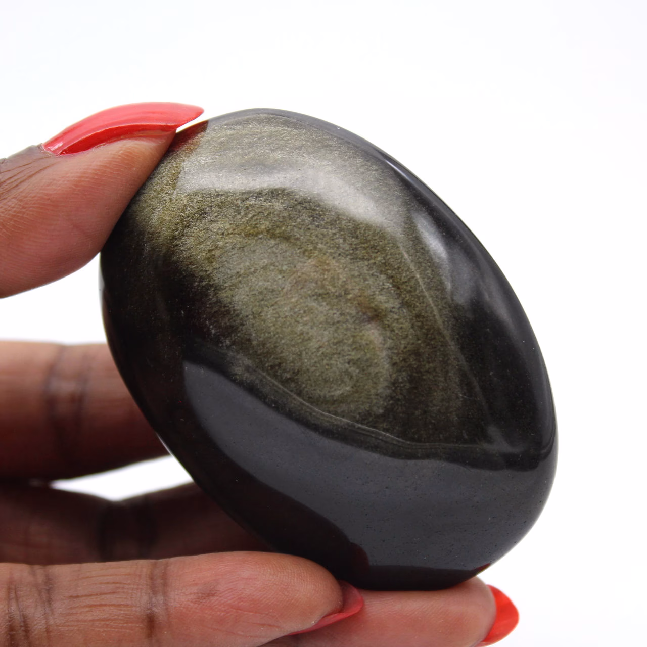 Mexican golden obsidian polished pebble, 80 g