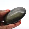 Mexican golden obsidian pebble for geological display - 0