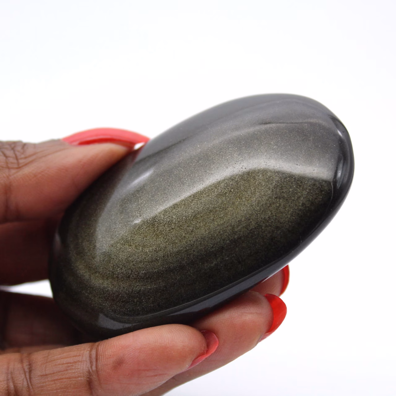 Mexican golden obsidian pebble for geological display
