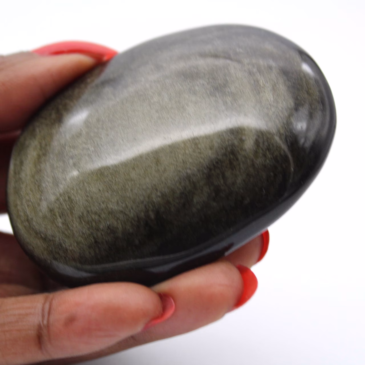 Mexican golden obsidian pebble, 100 g polished stone