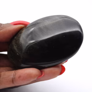 Mexican golden obsidian pebble with polished surface, 70 g