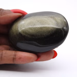 Polished Mexican golden obsidian pebble, 80 g piece