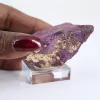 Purpurite from Portugal – Raw collector's stone on stand - 1