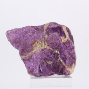 Raw Purpurite from Portugal – Purple specimen on stand