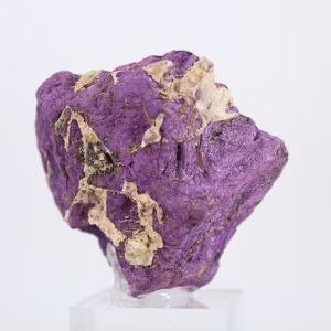 Raw Purpurite from Portugal – Natural sample on stand