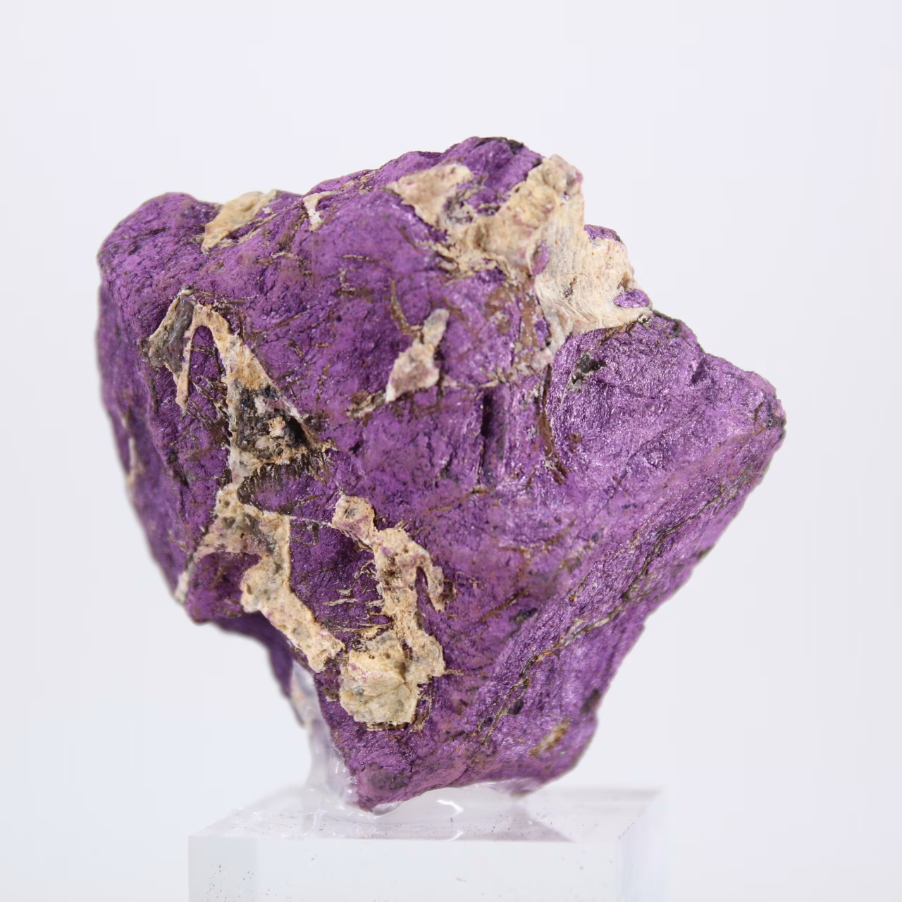 Raw Purpurite from Portugal – Natural sample on stand