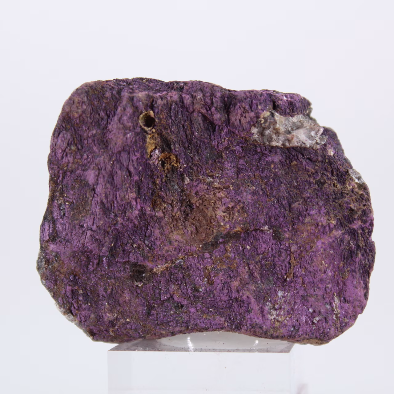 Purpurite from Portugal on stand – Raw mineral specimen
